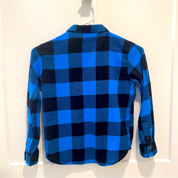 Old Navy Boys Built-in Flex Plaid Flannel Button Down Long Sleeve Shirt … - Picture 2 of 4